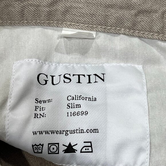 Gustin Slim Rustic Slub Linen 5 Pocket Pants, Natural, 36 - Picture 4 of 12